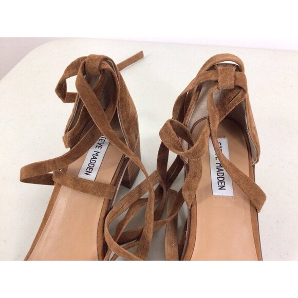 Steve Madden Suede Sandals Tie Around Womens 8.5 - Picture 3 of 8